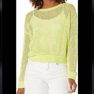 Calvin Klein Women's Open Stitches Long Sleeve Crew Neck Tank Top